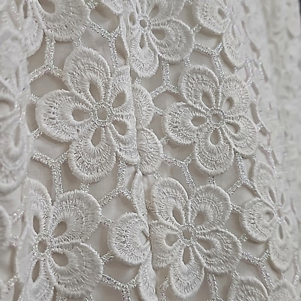 Lilly Pulitzer Katie Cut Out Daisy Resort Irradecent White Floral Lace Dress - Picture 11 of 16